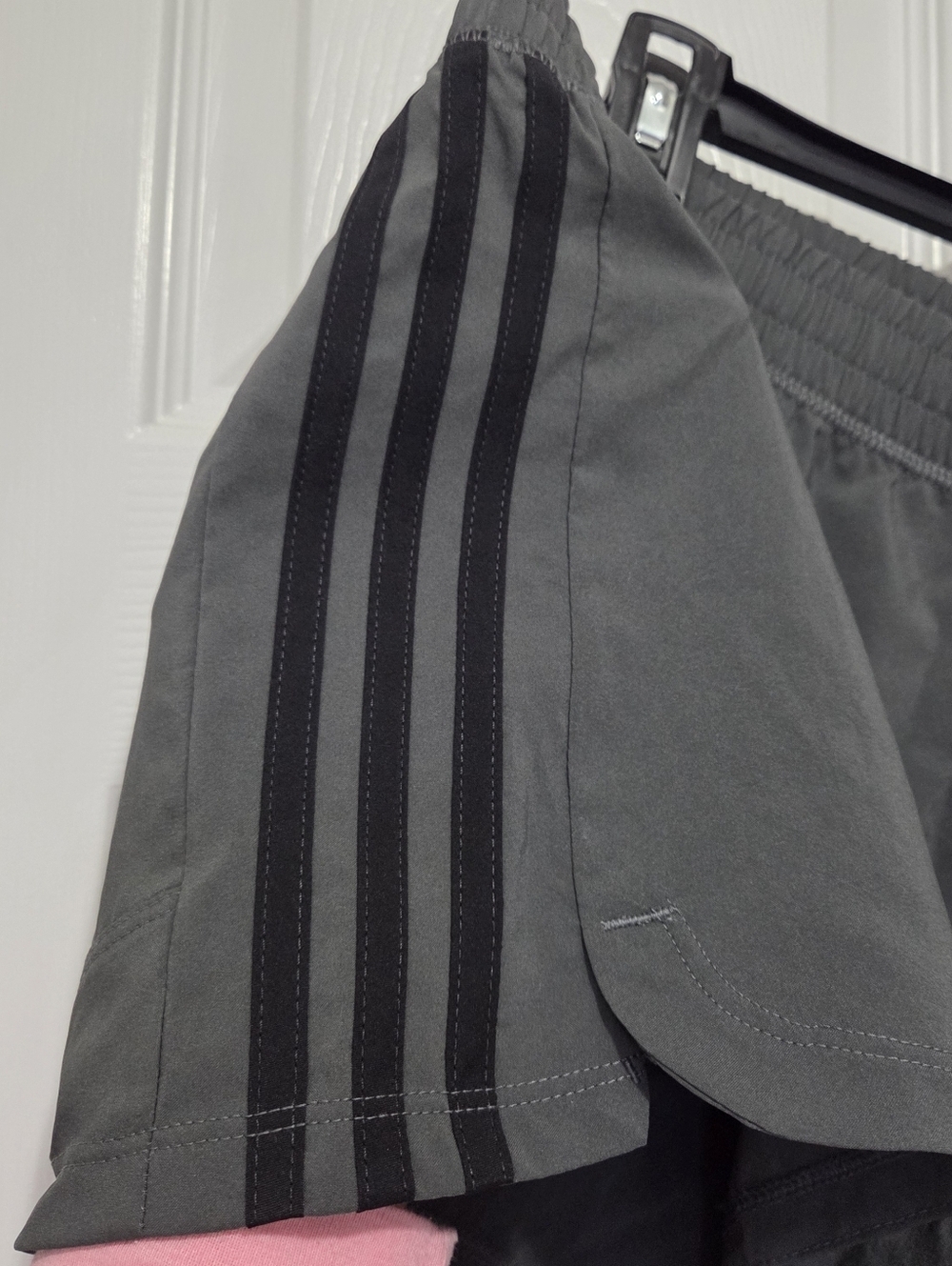 Adidas Aeroready Gray & Black Running Pacer Training Shorts Size Large Casual - Picture 6 of 14